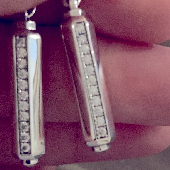 SOLD- David Yurman Lexington Long Chain Drop Earrings 1/2tcw Pavé Diamonds BN - Picture 2 of 3